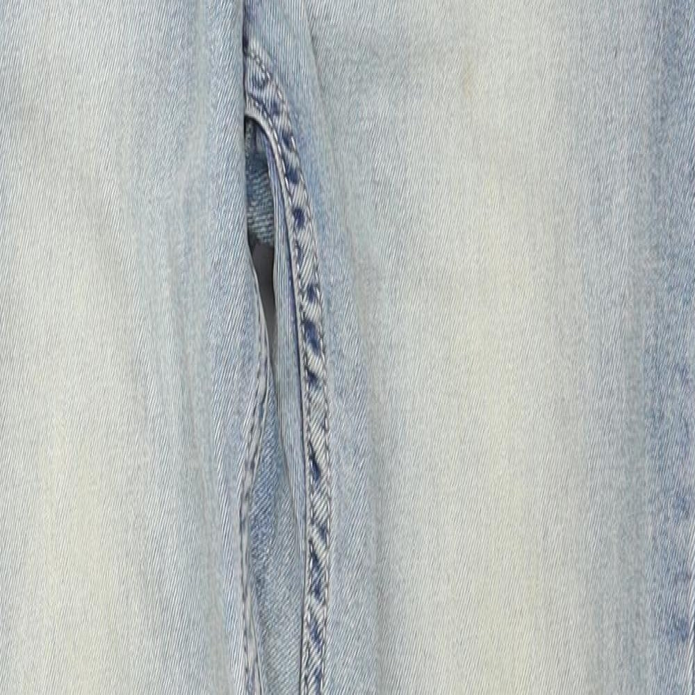 Marks and Spencer Womens Blue Cotton Skinny Jeans Size 8 Regular Zip