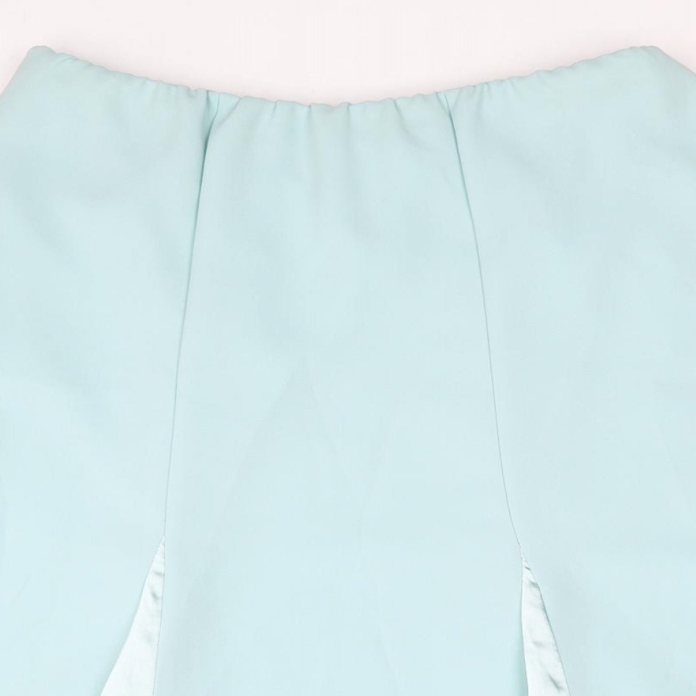 Klass Womens Blue Polyester Swing Skirt Size 14