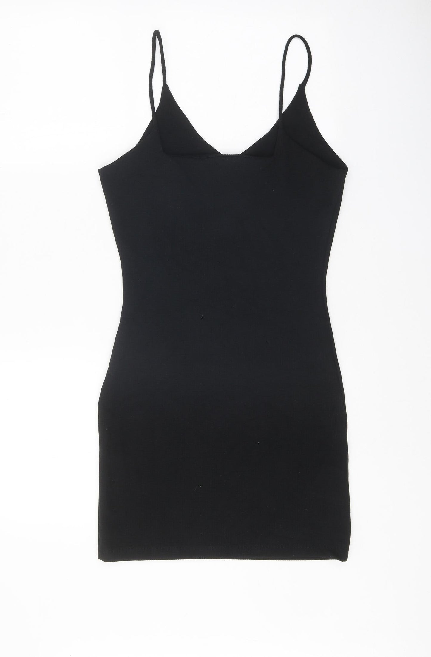 Mango Womens Black Polyester Bodycon Size S V-Neck Pullover