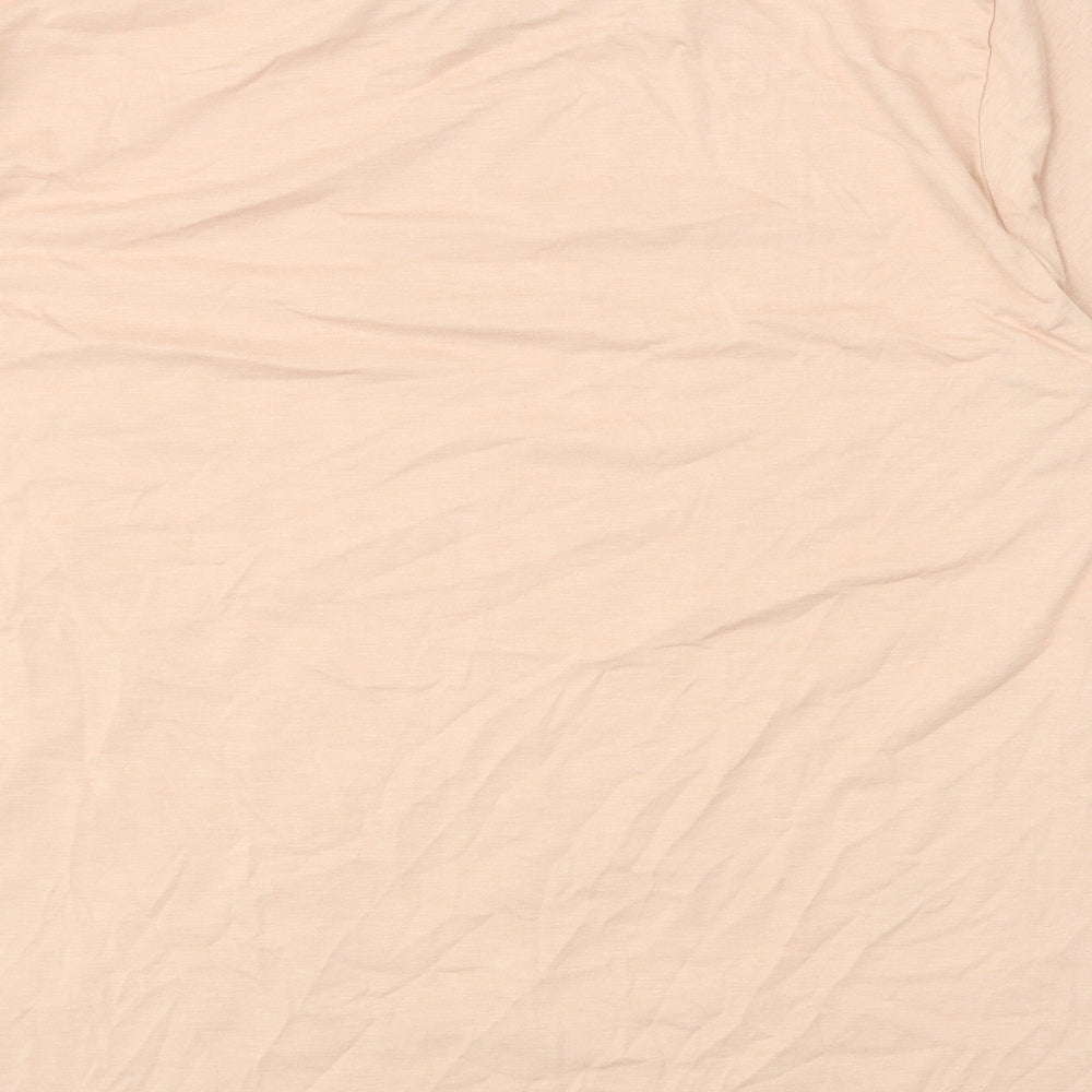 Marks and Spencer Womens Pink Polyester Basic T-Shirt Size 14 Round Neck