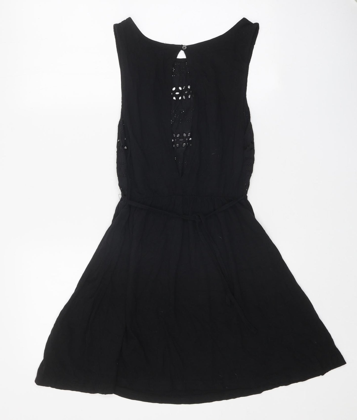 Atmosphere Womens Black Geometric Cotton Fit & Flare Size 12 Scoop Neck Button