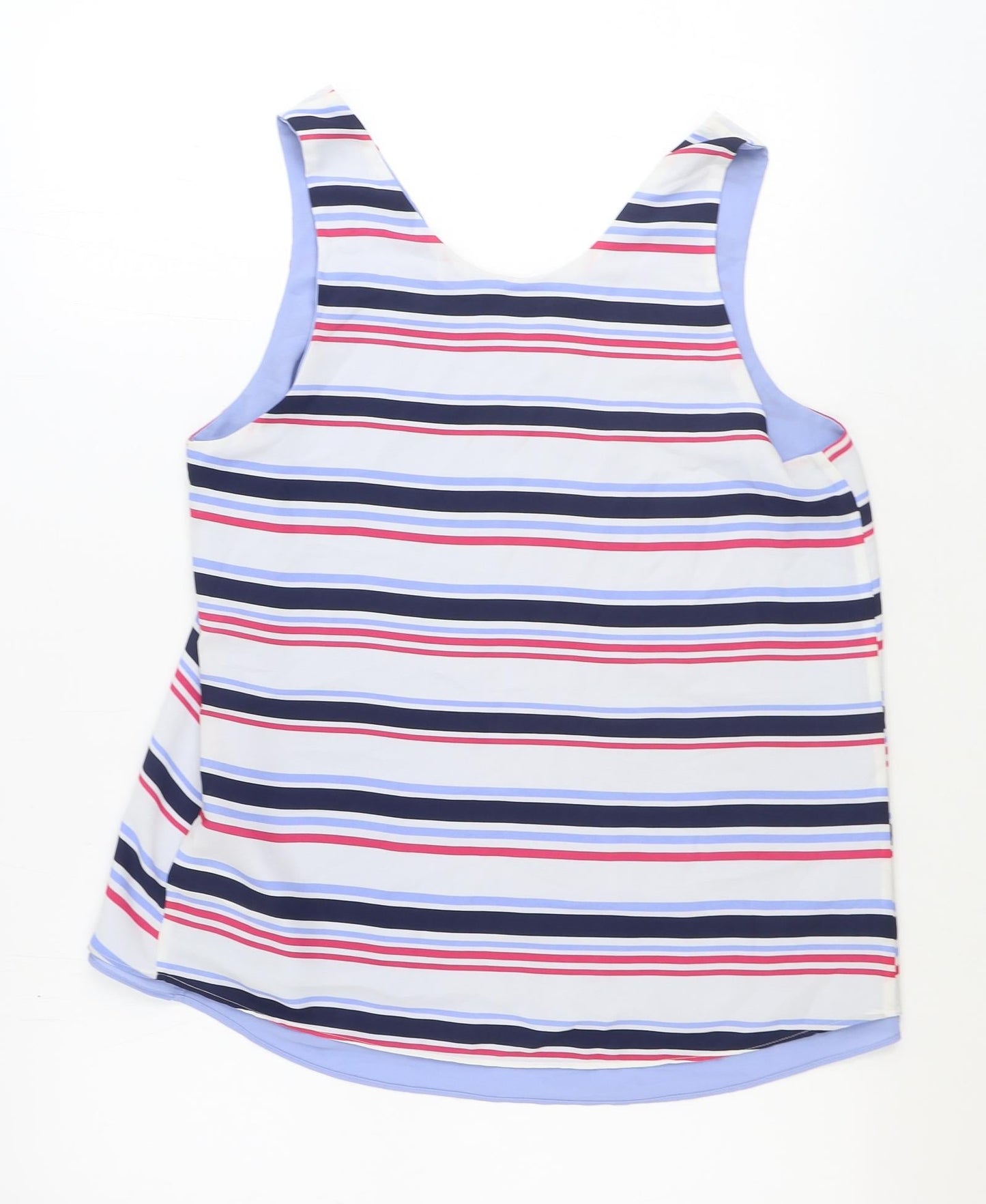 NEXT Womens Multicoloured Striped Polyester Basic Tank Size 12 V-Neck