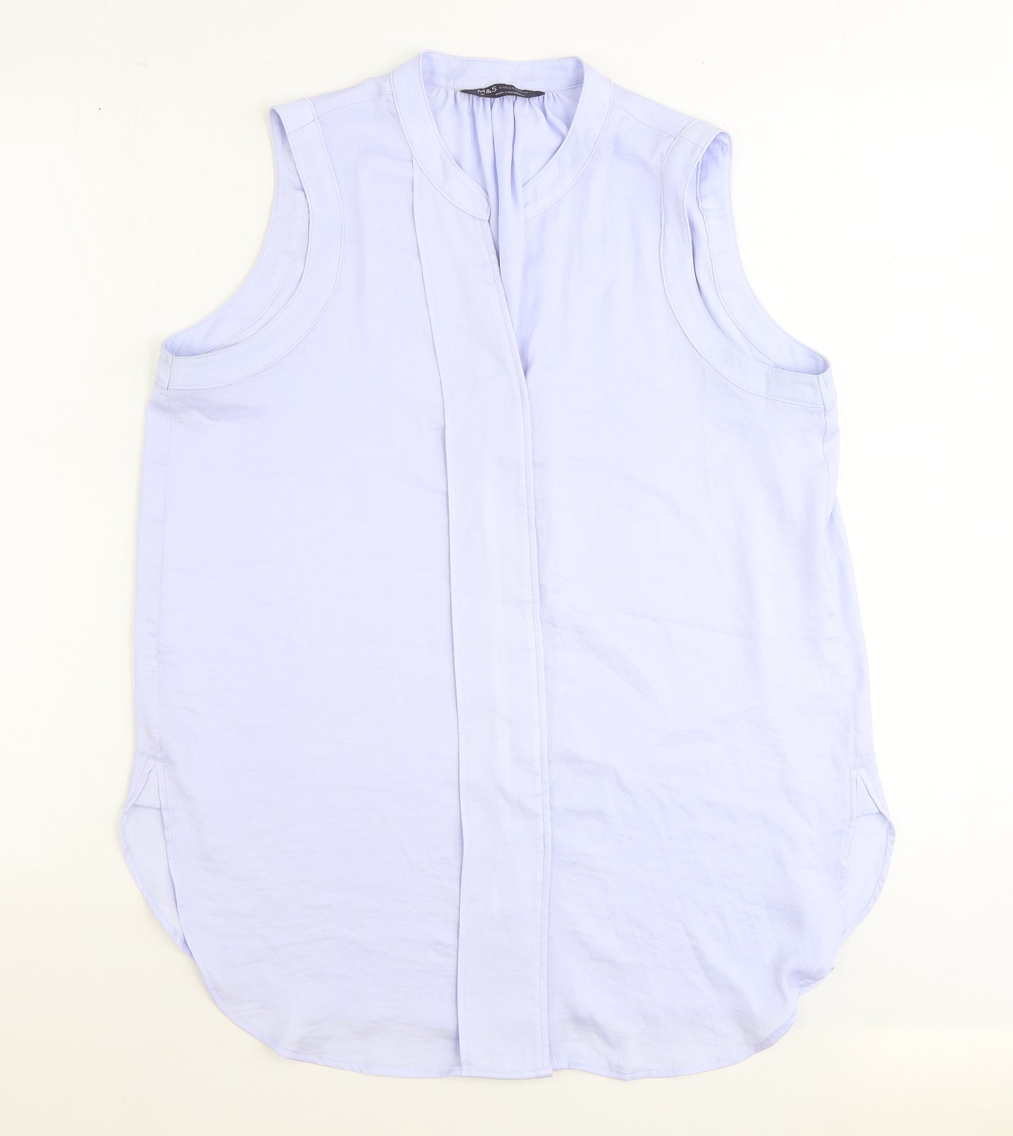 Marks and Spencer Womens Black Polyester Basic Tank Size 10 V-Neck