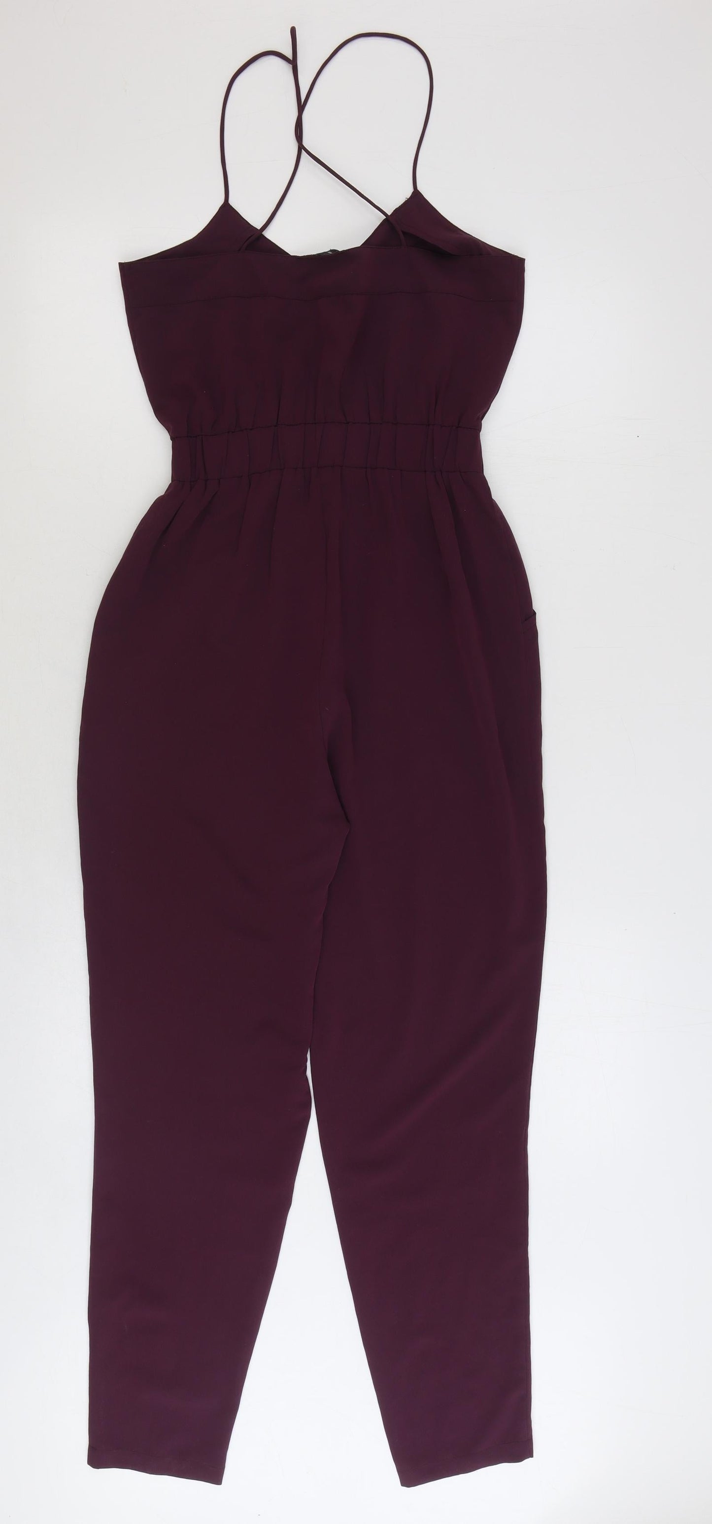 ASOS Womens Red Polyester Jumpsuit One-Piece Size 4 Pullover
