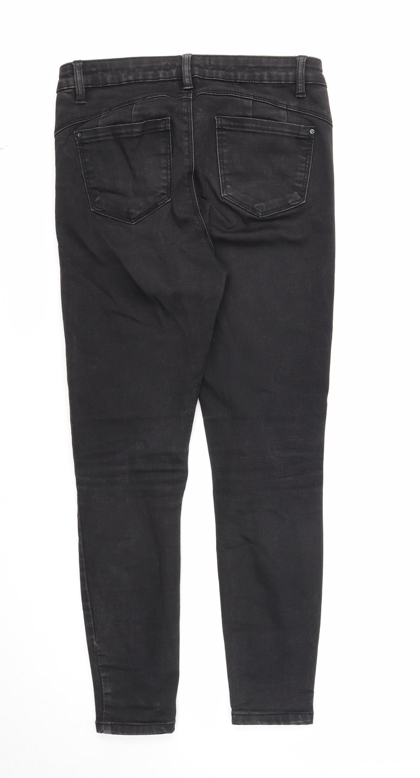 Denim & Co. Womens Black Cotton Skinny Jeans Size 10 Regular Zip