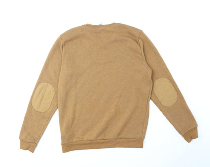 Decathlon Mens Yellow V-Neck Nylon Pullover Jumper Size XL Long Sleeve
