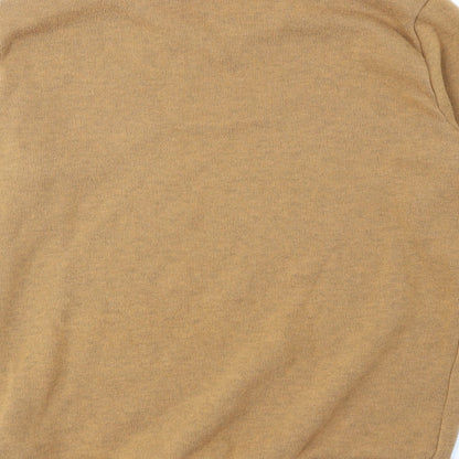 Decathlon Mens Yellow V-Neck Nylon Pullover Jumper Size XL Long Sleeve