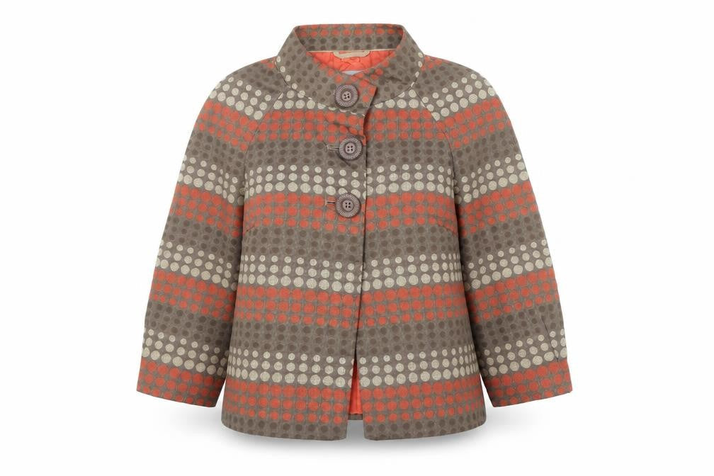 Marks & Spencer Womens Multicoloured Polka Dot Pea Coat Coat Size 12 Button