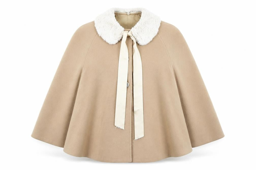 Marta paula Womens Beige Jacket Poncho Size 8 Button