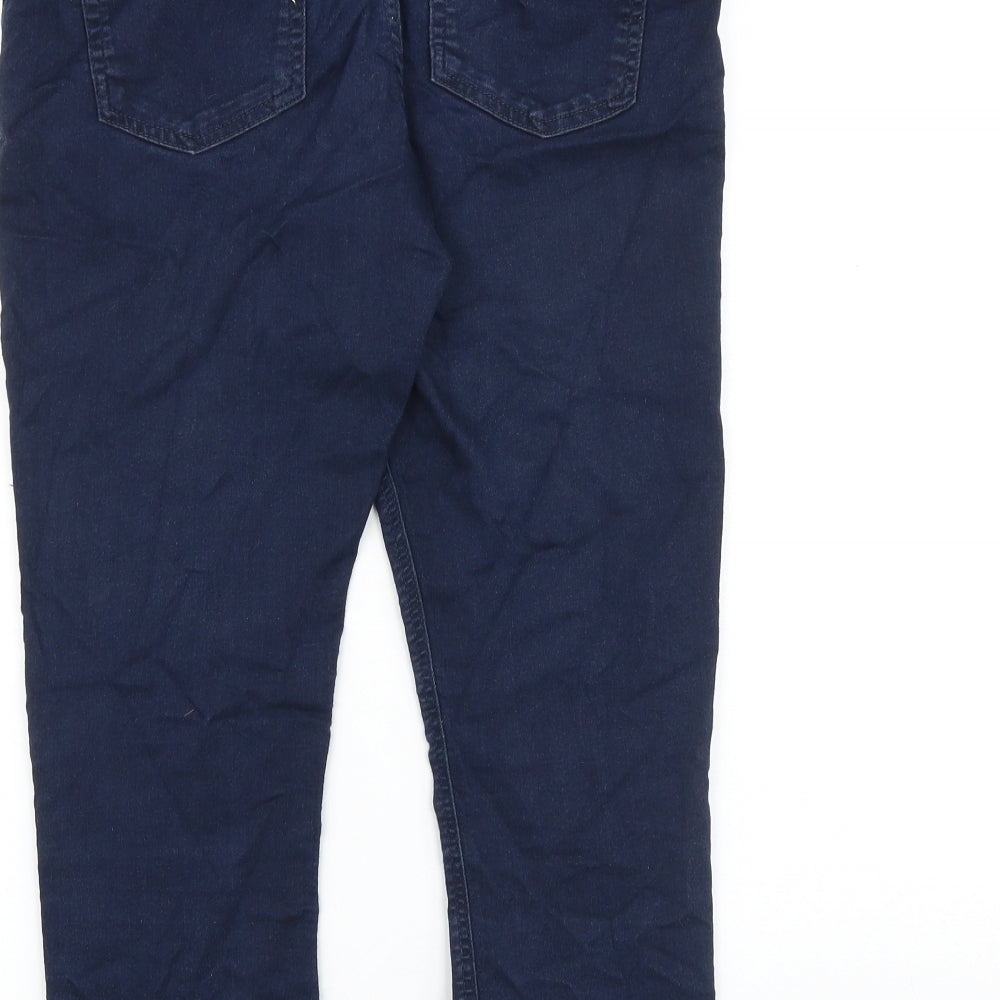 Preworn Womens Blue Cotton Straight Jeans Size 12 L23 in Slim Zip