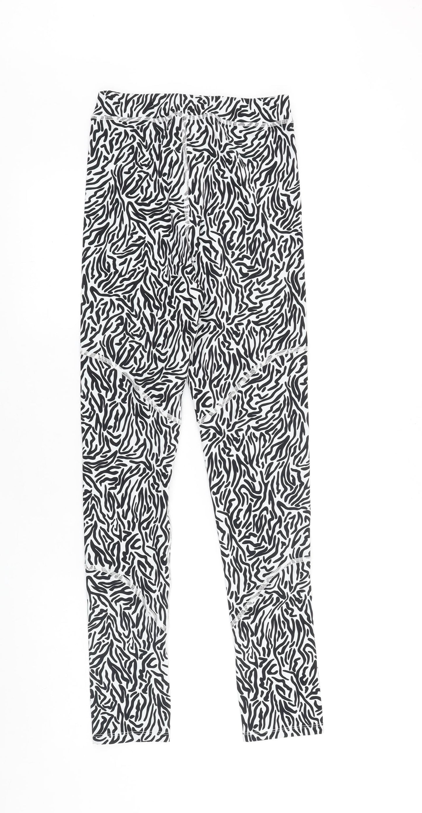 Zara Womens Black Animal Print Polyester Jogger Leggings Size S L27 in