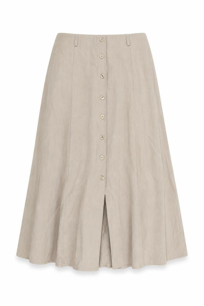 Berkertex Womens Beige Polyester Swing Skirt Size 30 in Button