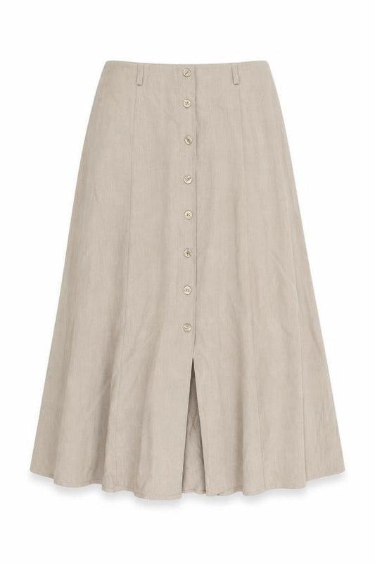 Berkertex Womens Beige Polyester Swing Skirt Size 30 in Button