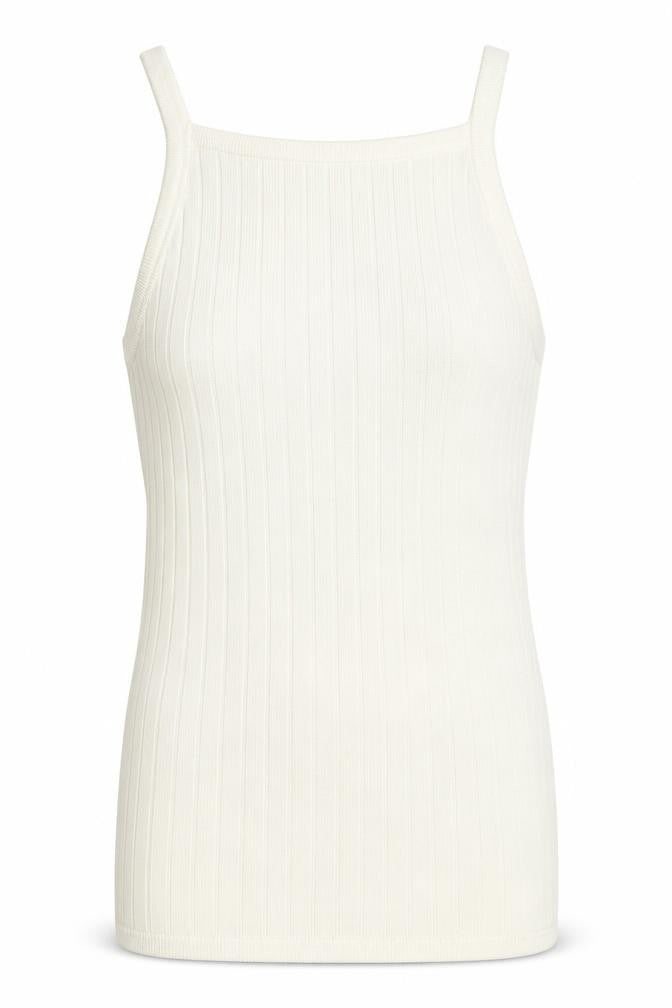 H&M Womens White Acrylic Basic Tank Size 2XS Square Neck - Ribbed