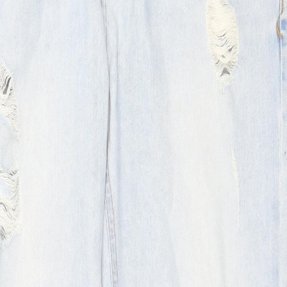 Denim Womens Blue Cotton Straight Jeans Size 34 in Regular Zip