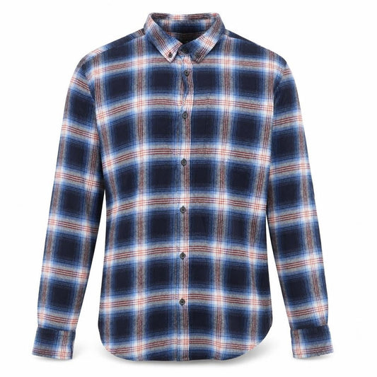 Avenue Mens Blue Plaid Cotton Button-Up Size XS Collared Button