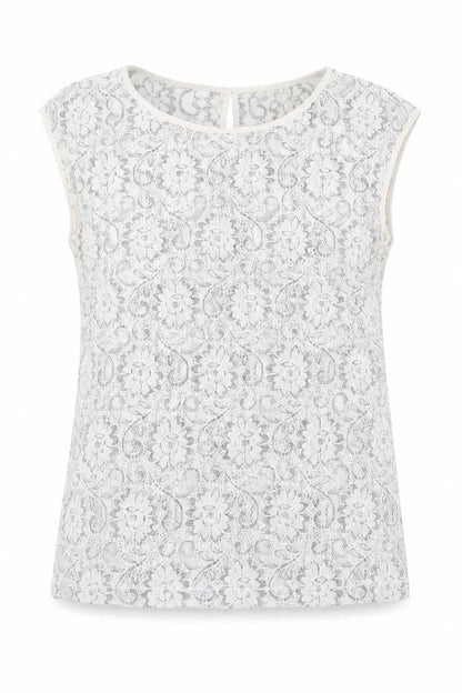 Eddie Bauer Womens Grey Floral Cotton Basic Blouse Size S Round Neck