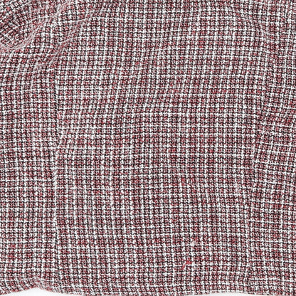 SHEIN Womens Red Geometric Pea Coat Jacket Size XL Button