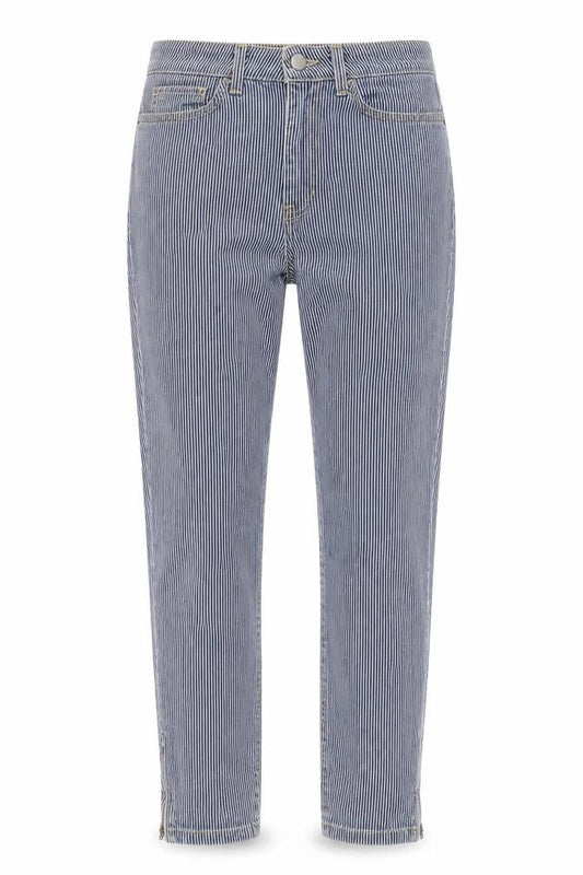 American Apparel Womens Blue Striped Cotton Straight Jeans Size 26 in Regular Zip