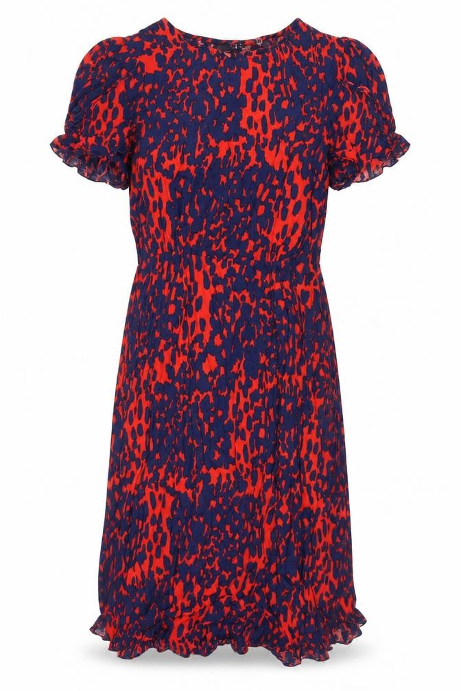 ASOS Womens Multicoloured Geometric Polyester A-Line Size 10 Boat Neck Zip