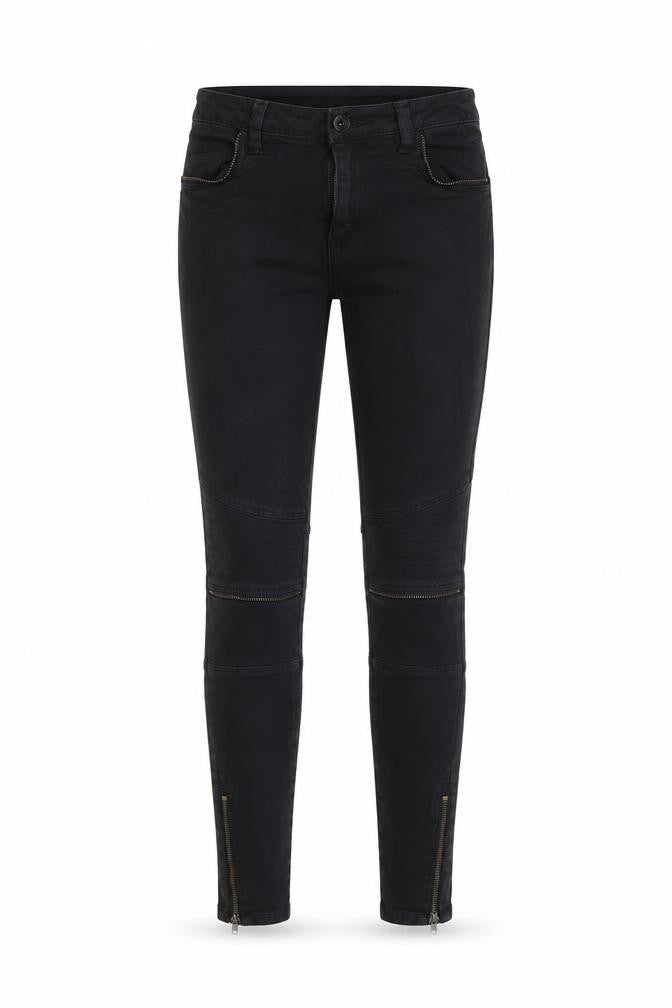 VILA Womens Black Cotton Skinny Jeans Size S Regular Zip