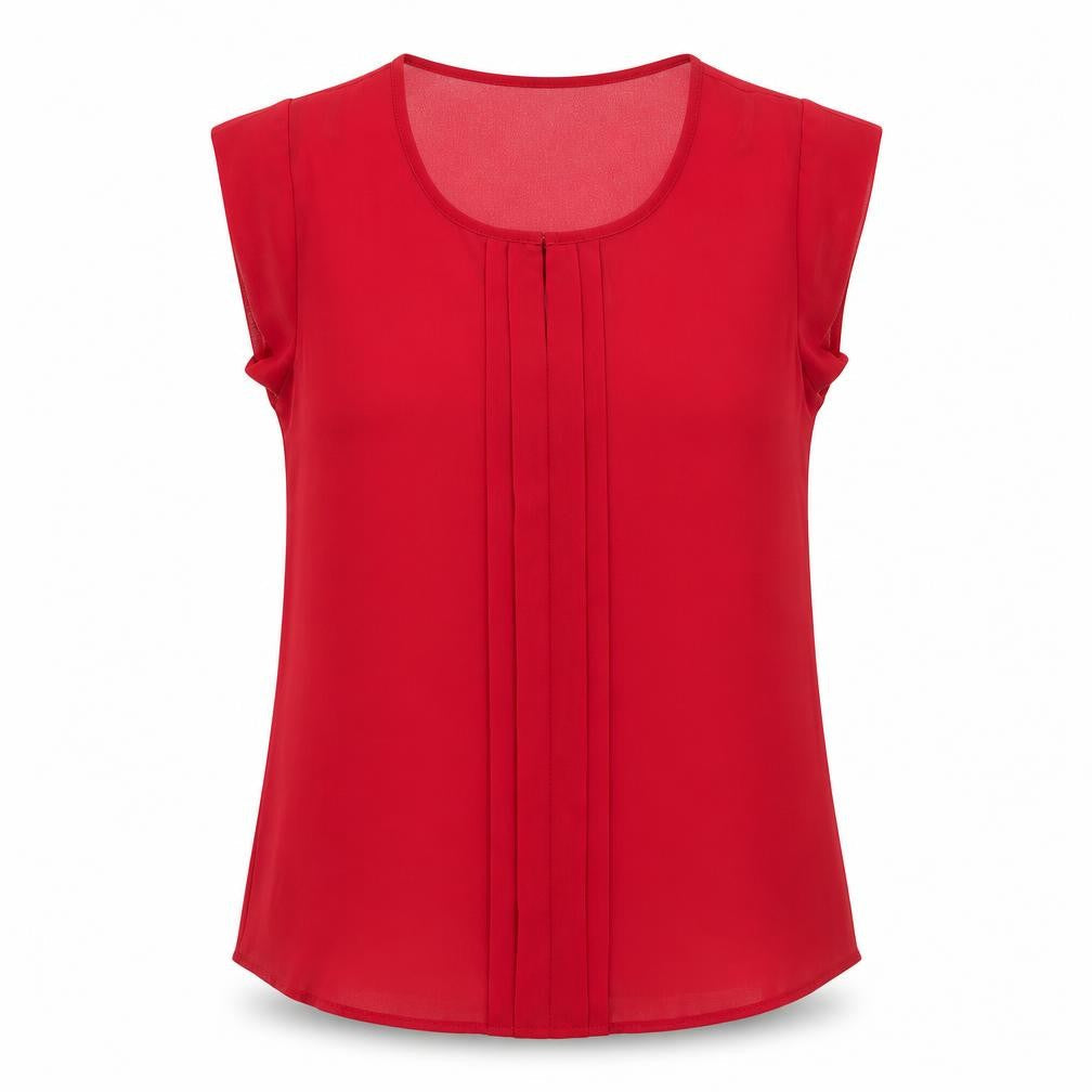 Dorothy Perkins Womens Red Polyester Basic Blouse Size 8 Square Neck