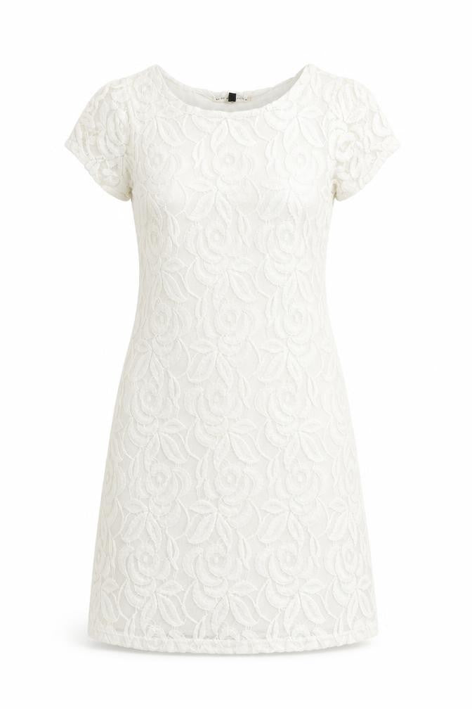 Blonde + Blonde Womens White Floral Polyester A-Line Size 10 Round Neck Pullover