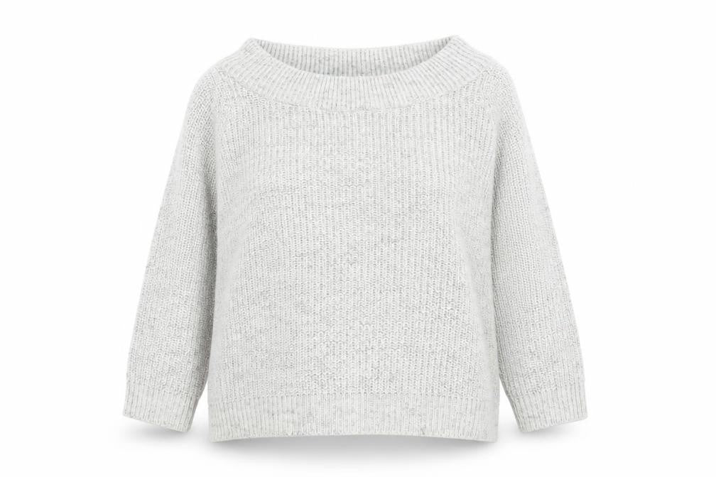 New Look Womens Grey Boat Neck Acrylic Pullover Jumper Size L