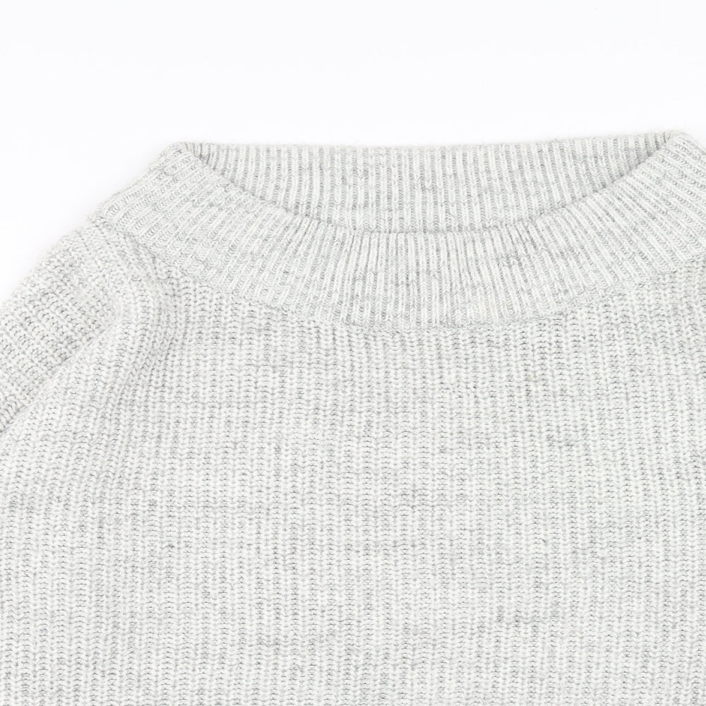 New Look Womens Grey Boat Neck Acrylic Pullover Jumper Size L