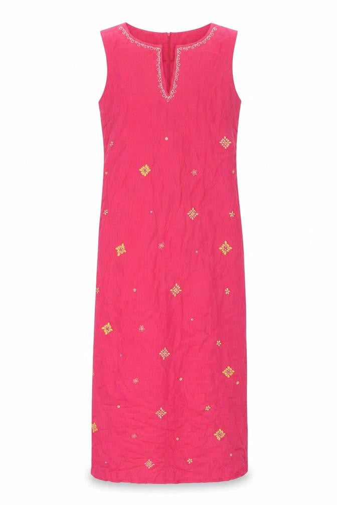 boutique Europa Womens Pink Viscose Pencil Dress Size 4XL V-Neck Pullover