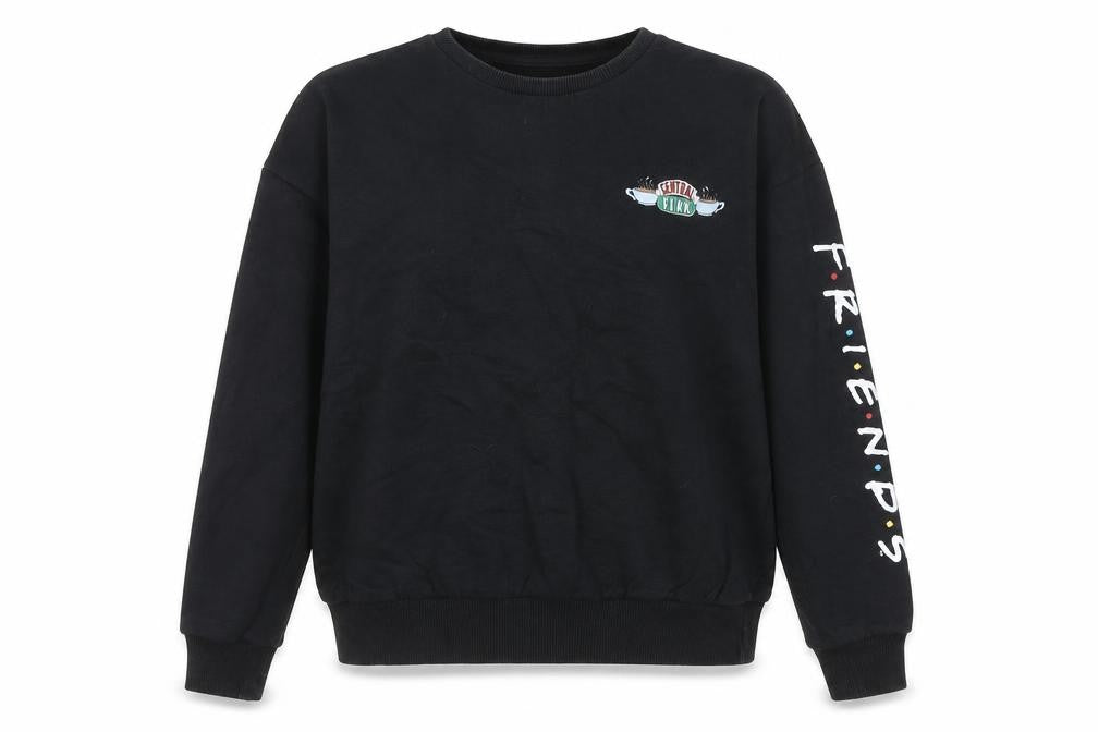 M&Co Girls Black Cotton Pullover Sweatshirt Size 12 Years Pullover - Central Perk