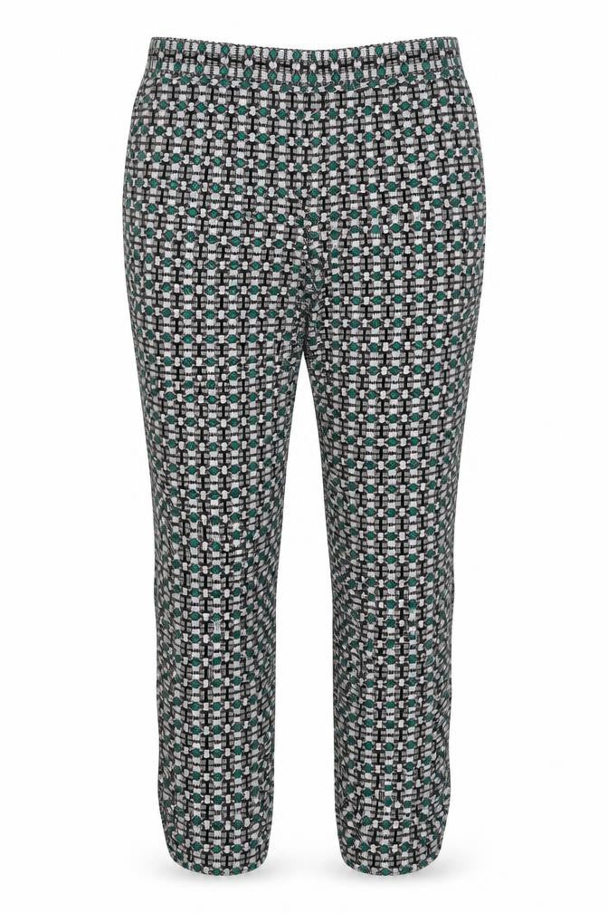 Stradivarius Womens Multicoloured Geometric Polyester Cropped Trousers Size L Regular