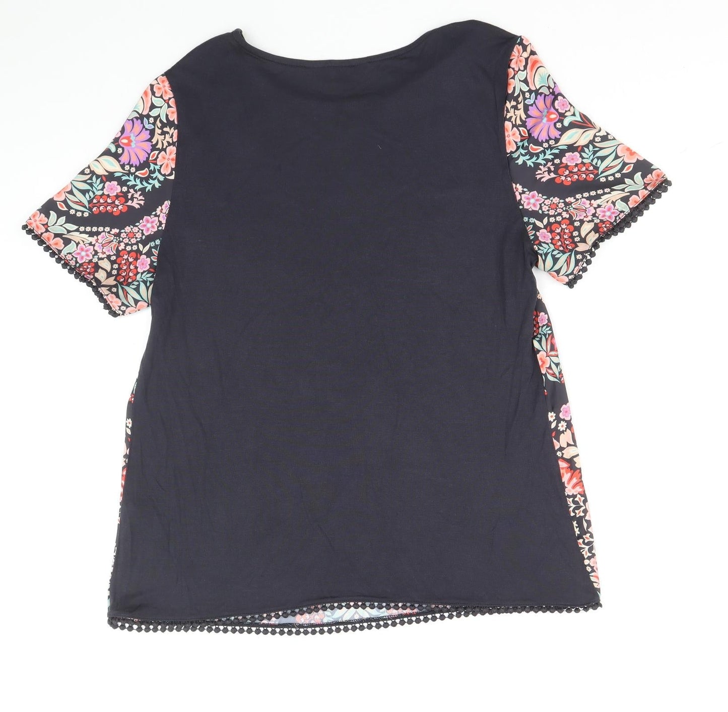 Dorothy Perkins Womens Multicoloured Geometric Polyester Basic Blouse Size 14 Round Neck