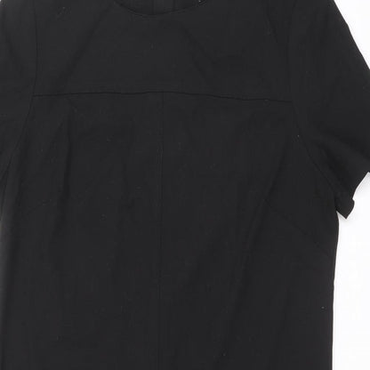 Next Womens Black Polyester A-Line Size 12 Round Neck Zip