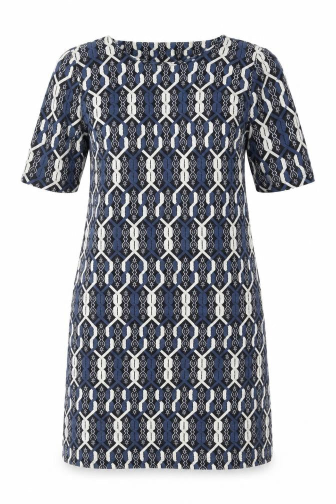 TU Womens Multicoloured Geometric Polyester A-Line Size 10 Round Neck Pullover