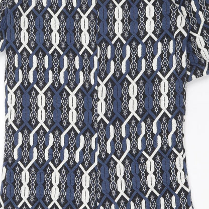 Tu Womens Multicoloured Geometric Polyester A-Line Size 10 Round Neck Pullover