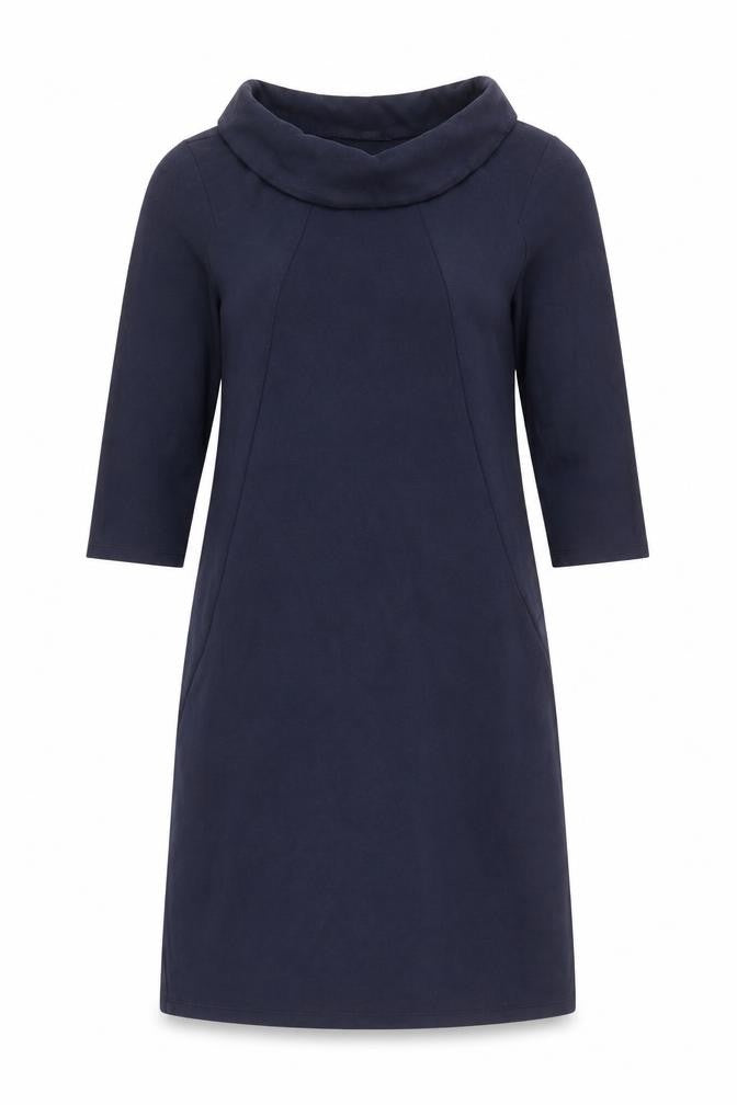 PURE Collection Womens Blue Viscose A-Line Size 14 Roll Neck Pullover