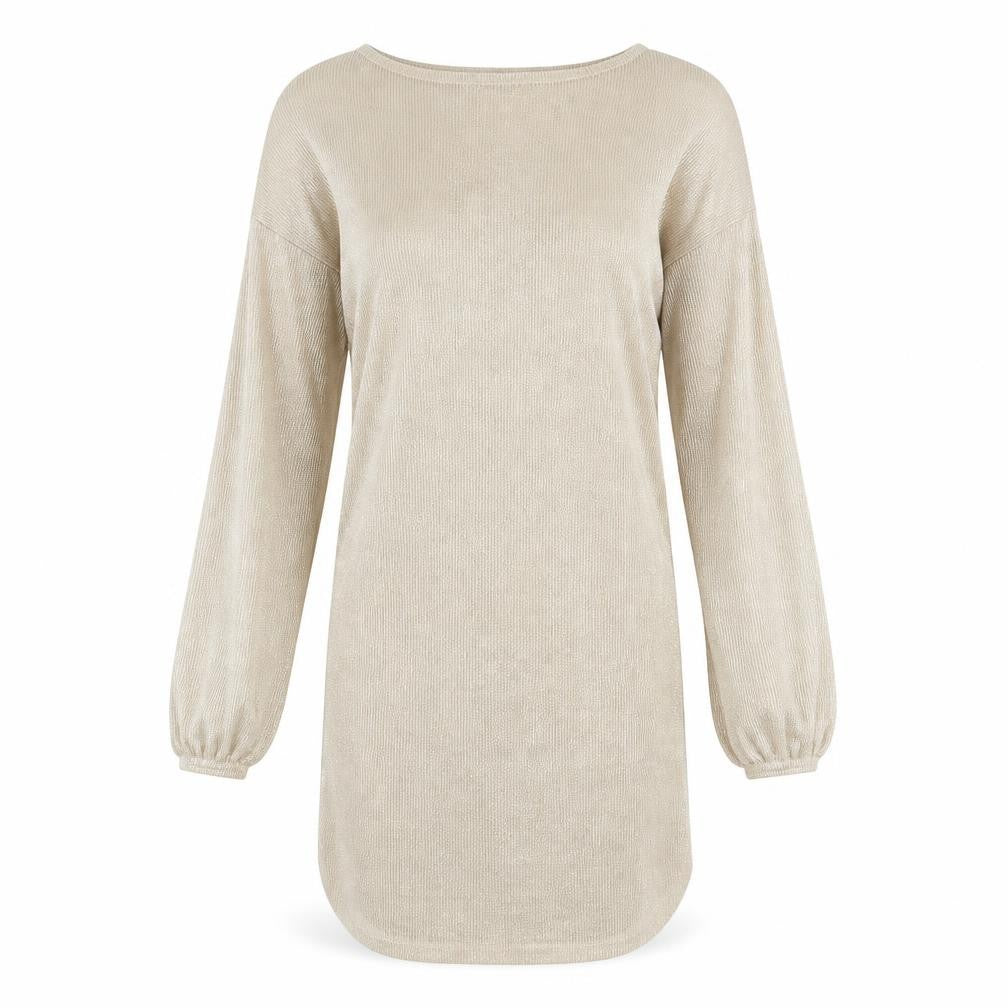 PRETTYLITTLETHING Womens Gold Polyester A-Line Size 6 Round Neck Pullover