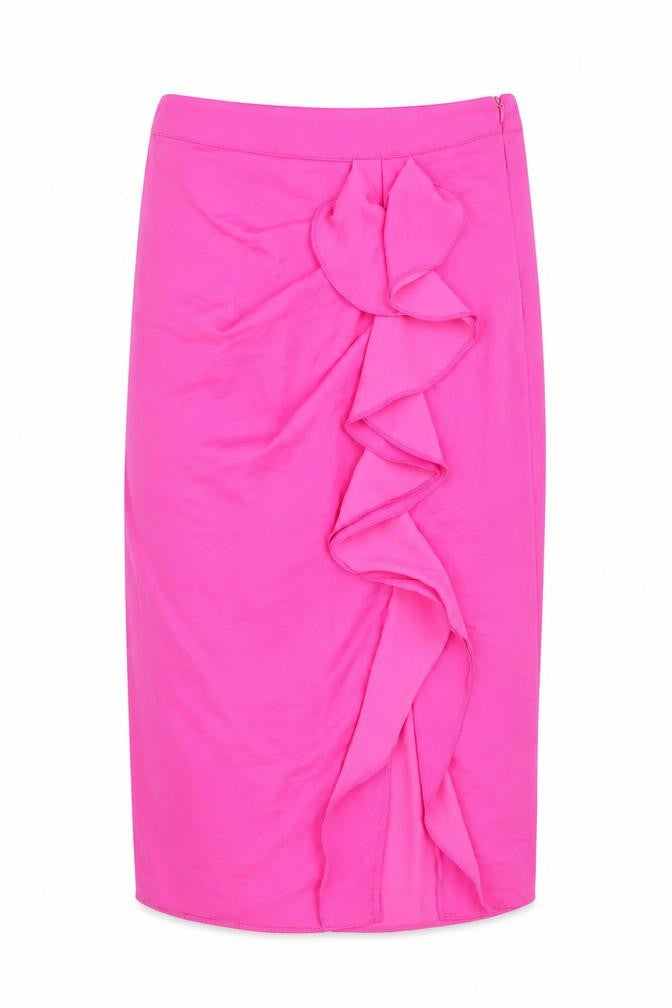 Miss Selfridge Womens Pink Polyester Straight & Pencil Skirt Size 6 Zip