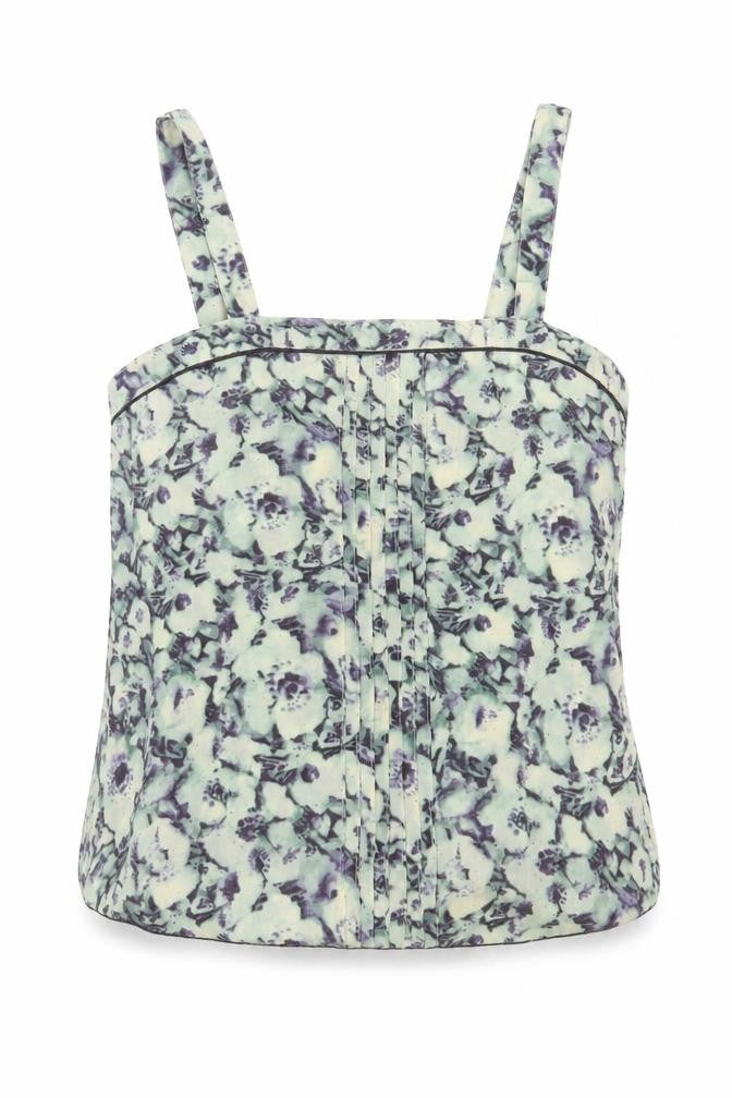Topshop Womens Multicoloured Geometric Polyester Basic Tank Size 12 Square Neck