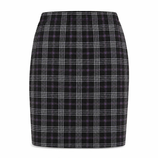 New Look Womens Black Plaid Polyester Straight & Pencil Skirt Size 10