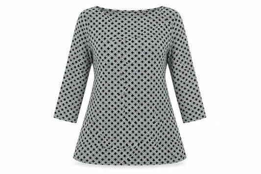 Marks and Spencer Womens Multicoloured Geometric Viscose A-Line Size 8 Round Neck Pullover