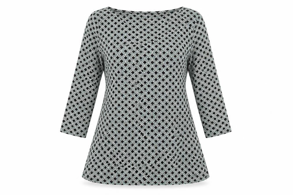 Marks & Spencer Womens Multicoloured Geometric Viscose A-Line Size 8 Round Neck Pullover
