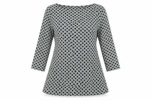 Marks & Spencer Womens Multicoloured Geometric Viscose A-Line Size 8 Round Neck Pullover