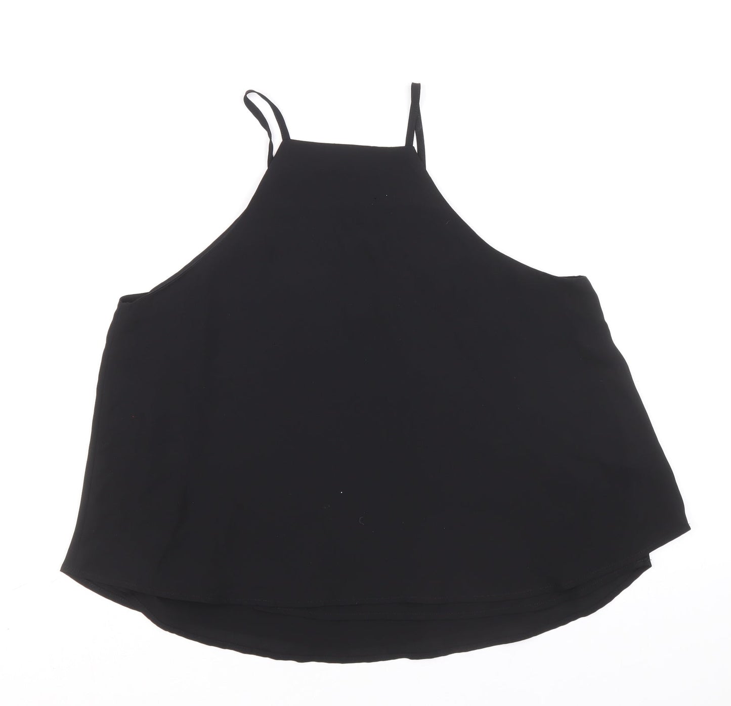 Glassons Womens Black Polyester Basic Tank Size 10 Round Neck
