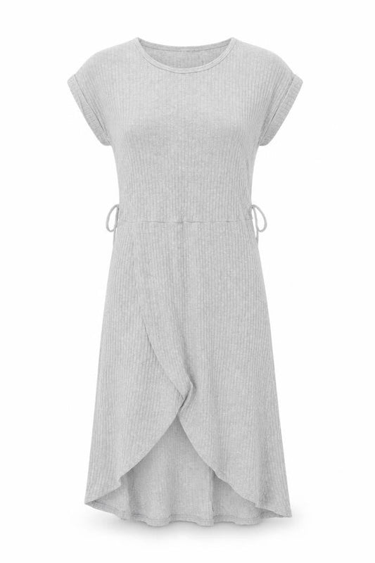 Womens Grey Polyester A-Line Size M Scoop Neck Pullover - Ribbed