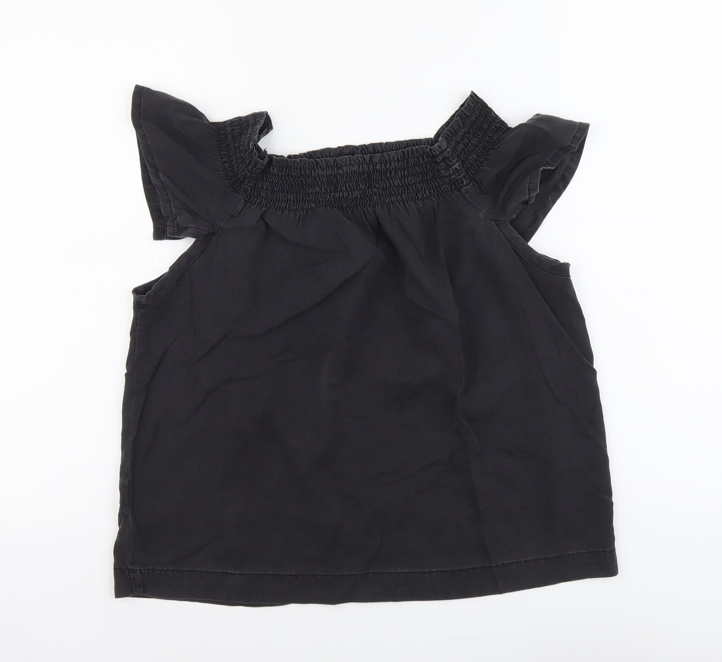 NEXT Womens Black Viscose Basic Blouse Size 12 Square Neck