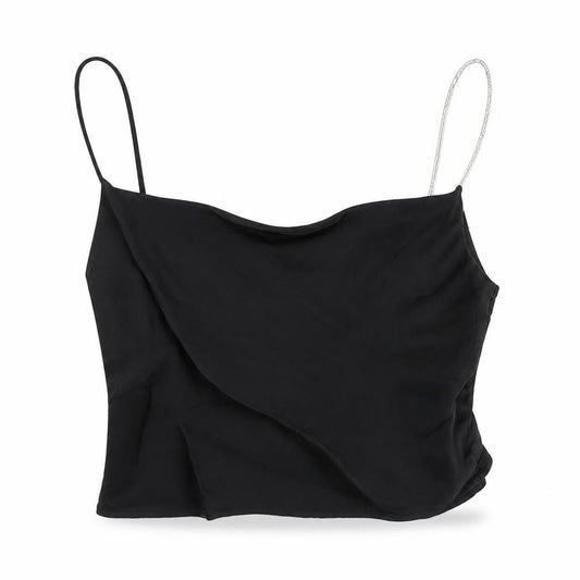 Zara Womens Black Polyester Cropped Tank Size S Square Neck