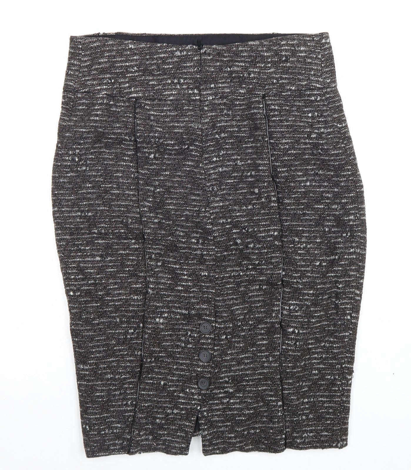 Zara Womens Brown Wool Straight & Pencil Skirt Size L Zip