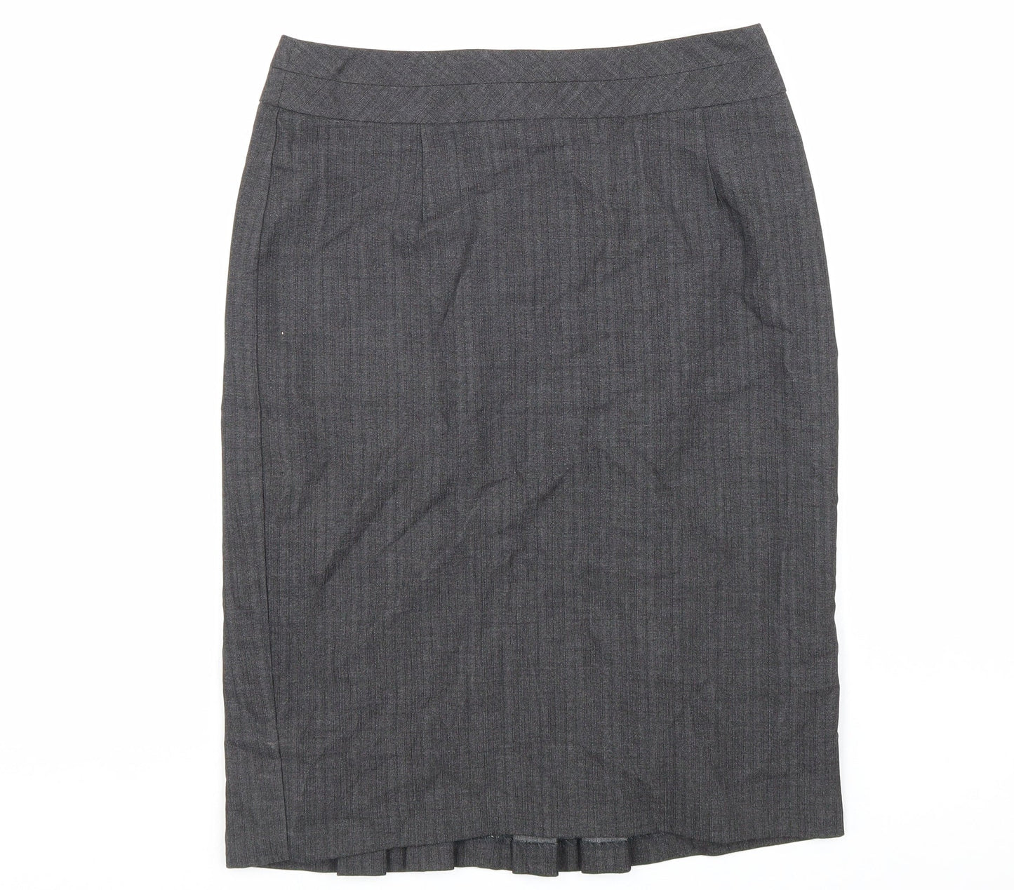 Warehouse Womens Grey Polyester Straight & Pencil Skirt Size 10 Zip